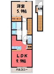 鹿沼駅 徒歩18分 2階の物件間取画像